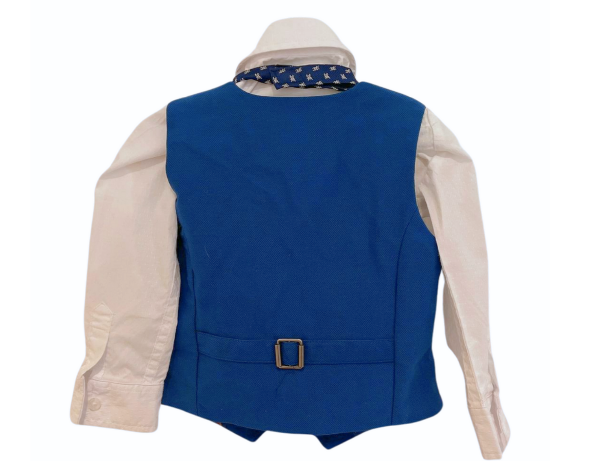 Monsoon Royal Blue Waistcoat, Shirt, Tie & Trouser Set