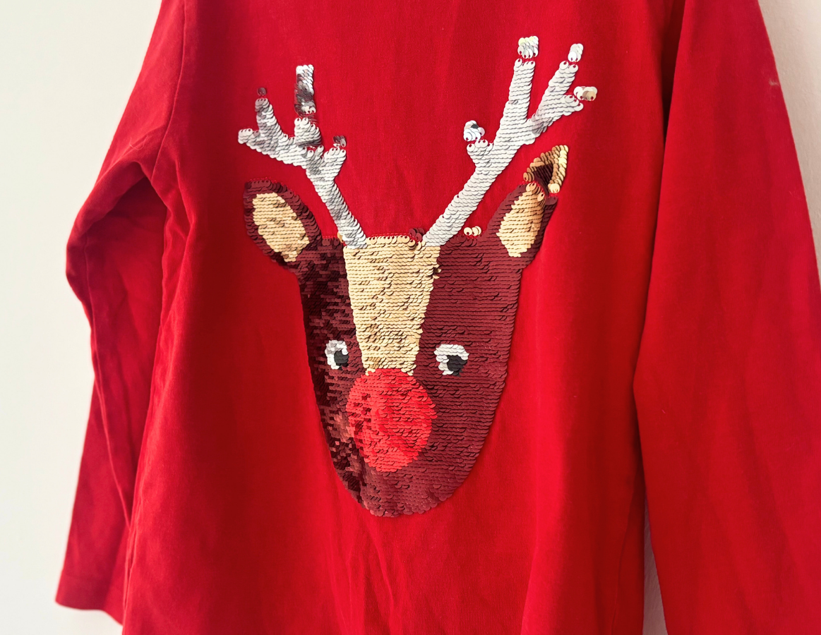 Next Reindeer Sequin Top