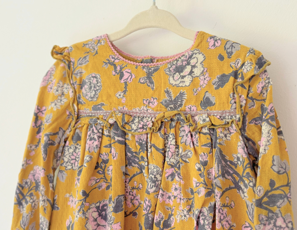 Monsoon Mustard Printed Dress