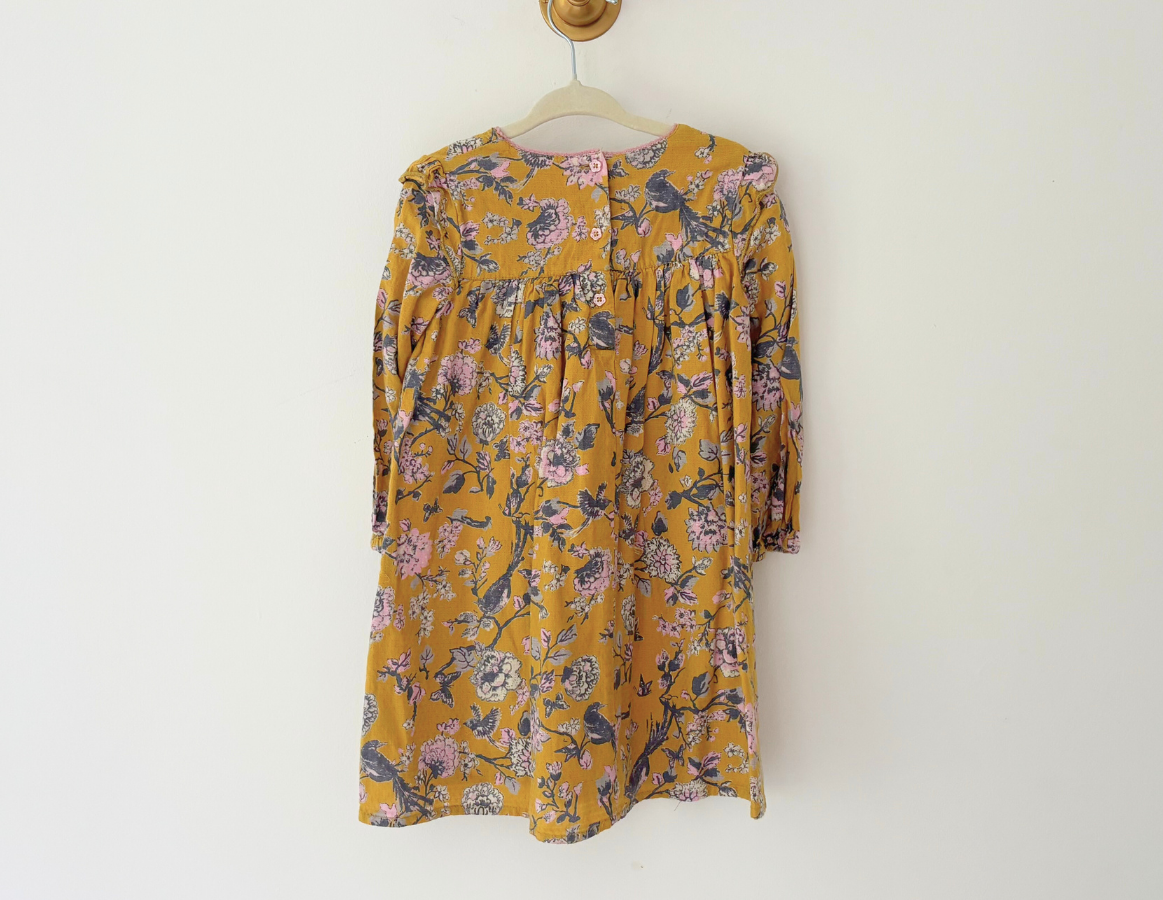 Monsoon Mustard Printed Dress