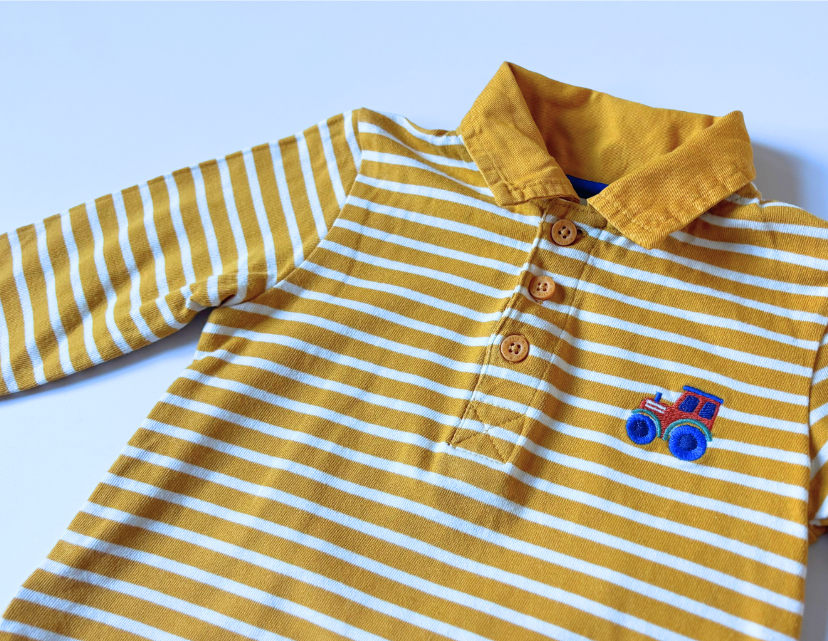 JoJo Maman Bebe Boys Collared T-Shirt Duo 6-12m