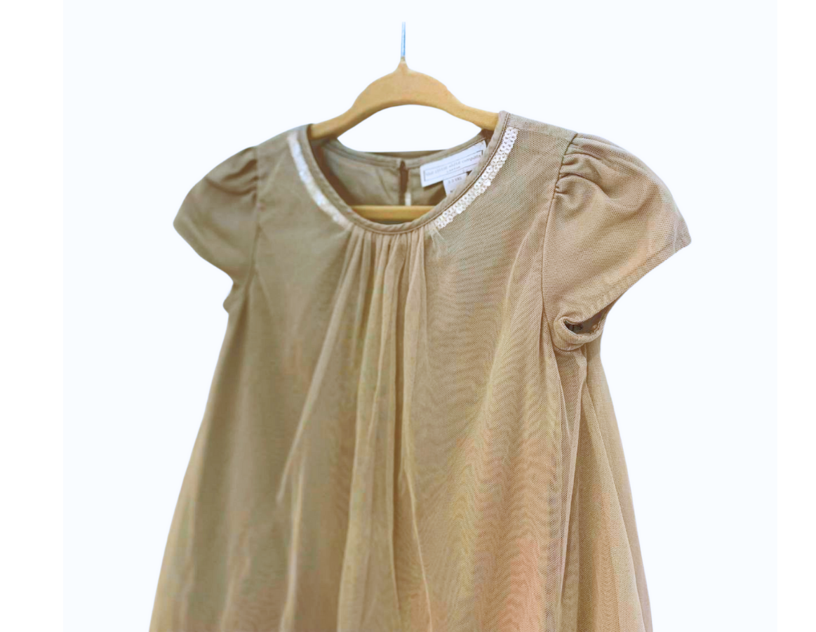 Little White Company Grey Tulle Shift Party Dress