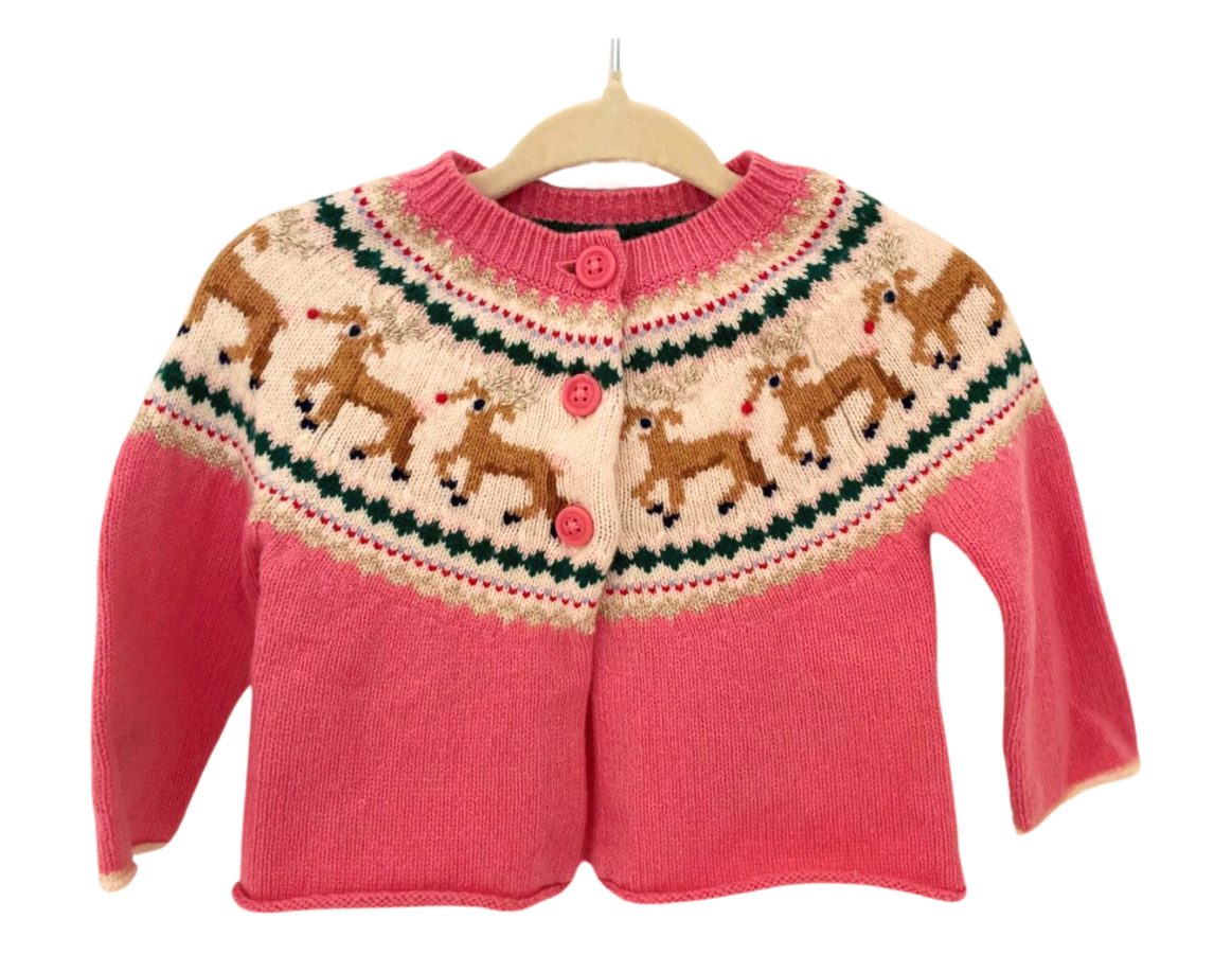 Mini Boden Reindeer Fair Isle Cardigan
