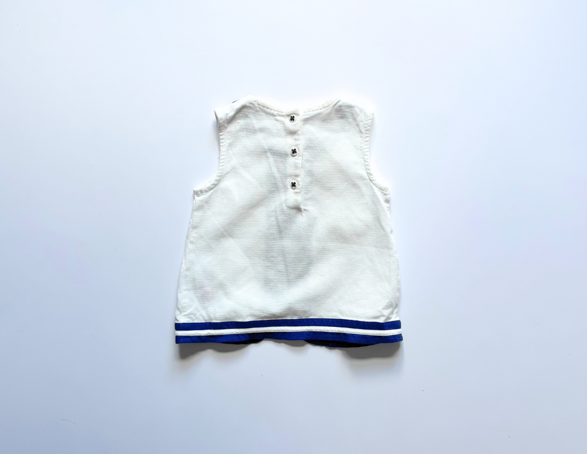 M&S white and navy vest
