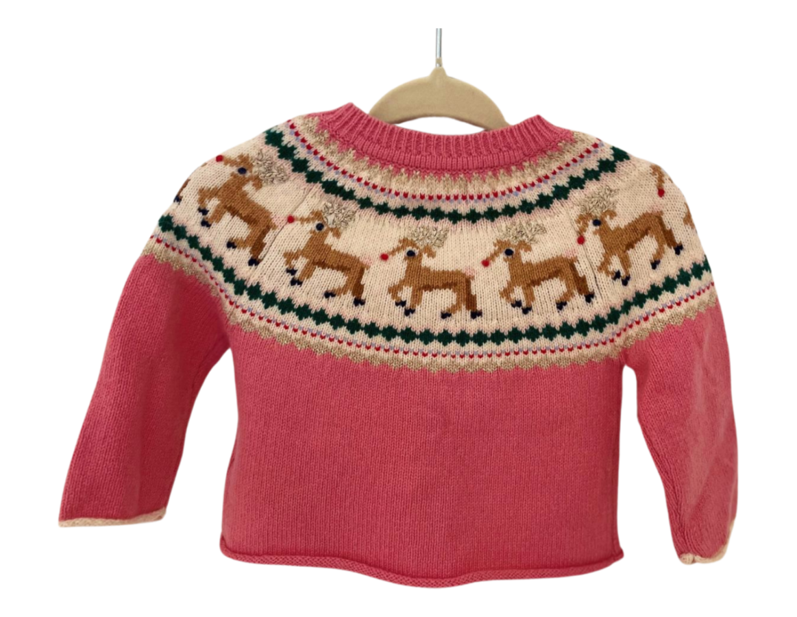 Mini Boden Reindeer Fair Isle Cardigan