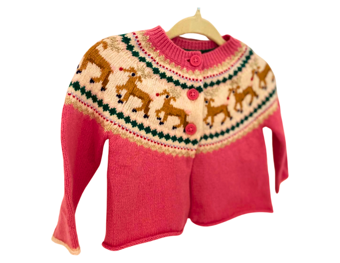 Mini Boden Reindeer Fair Isle Cardigan