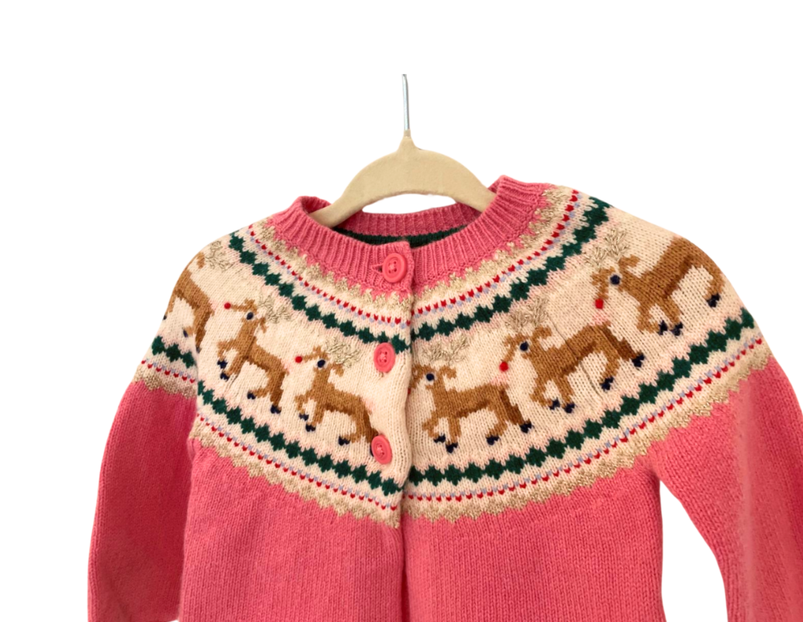 Mini Boden Reindeer Fair Isle Cardigan