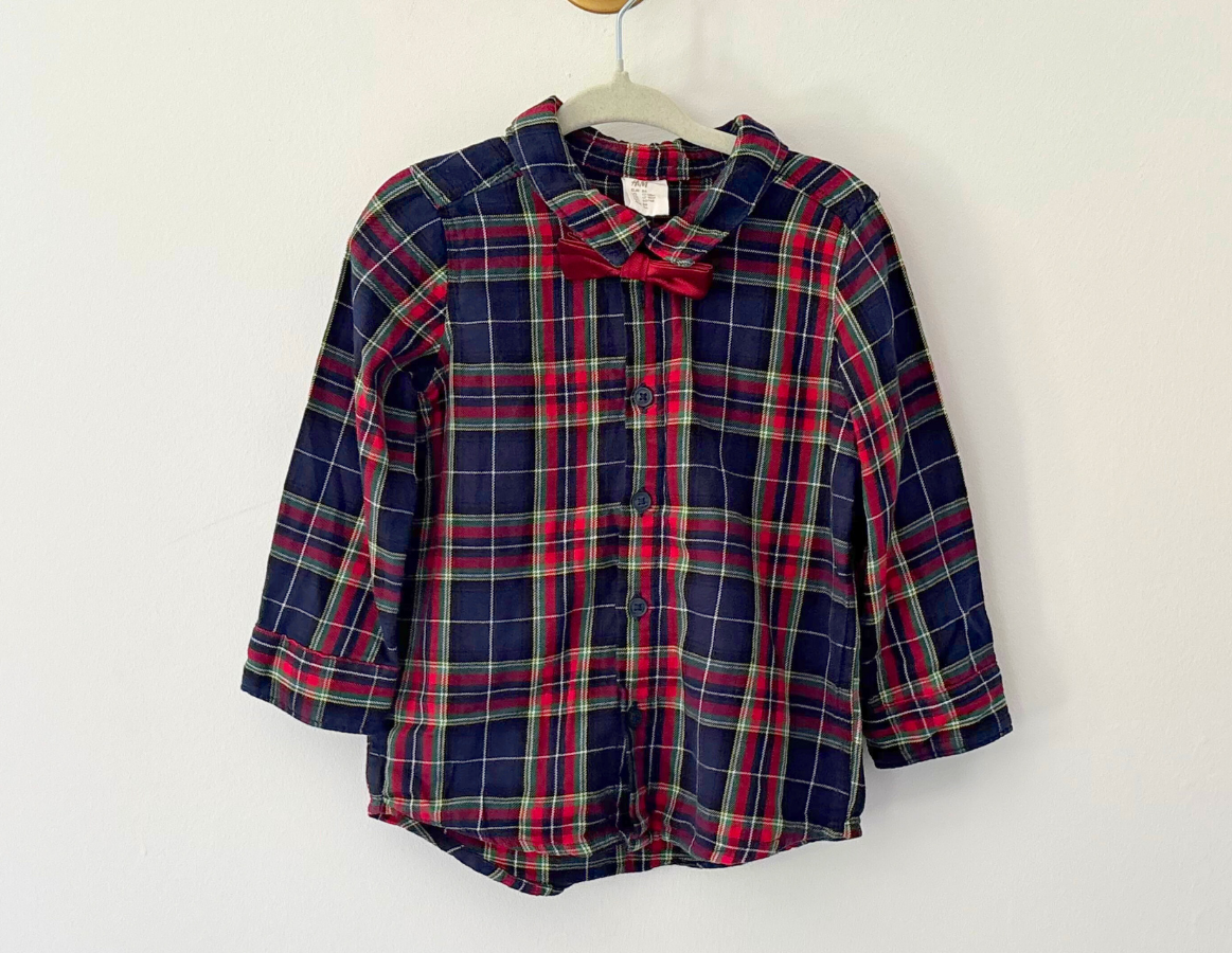 H&M Tartan Shirt & Bow Tie Set