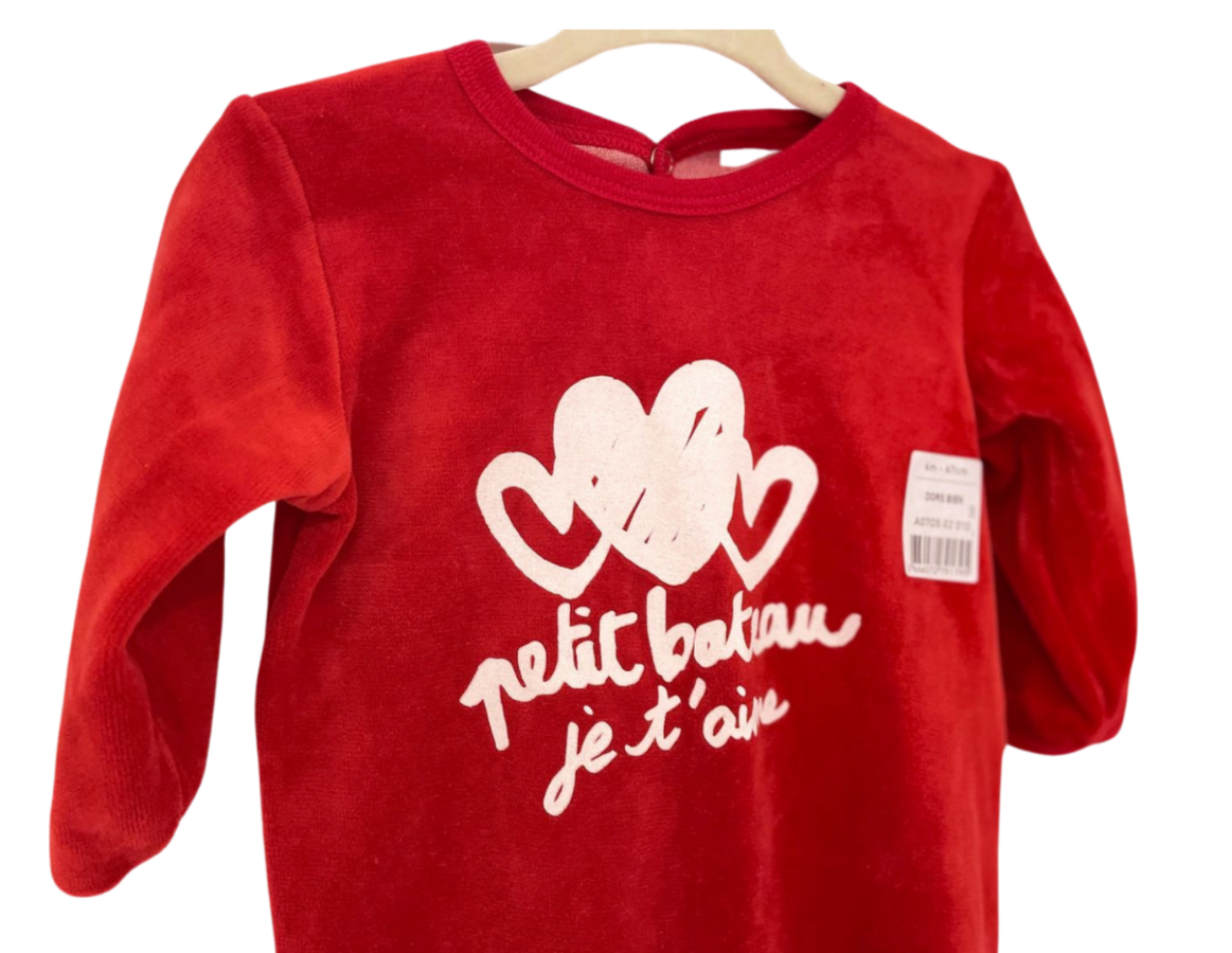 Petit Bateau Velour Baby Grow - BRAND NEW