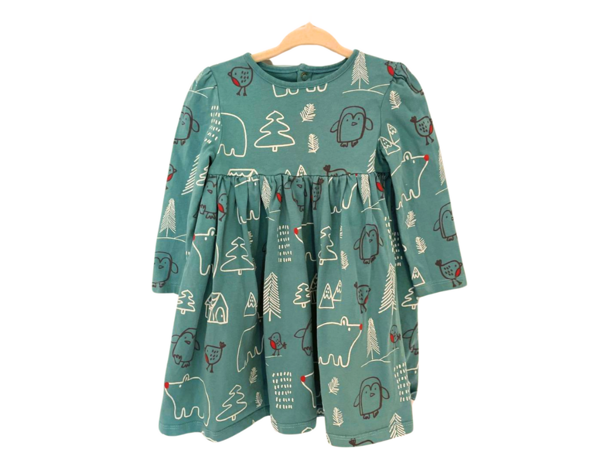 M&S Printed Christmas Dress
