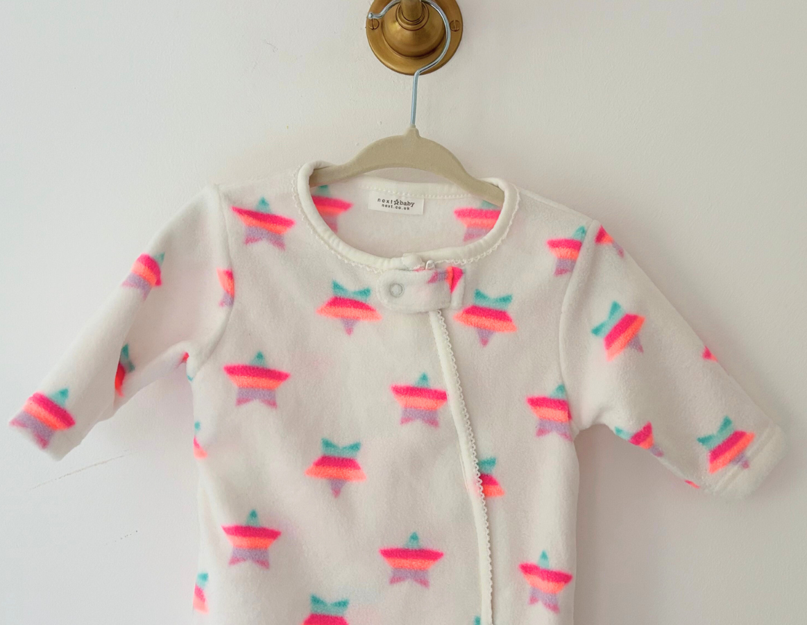 Next Fleece Neon Star Print Onesie