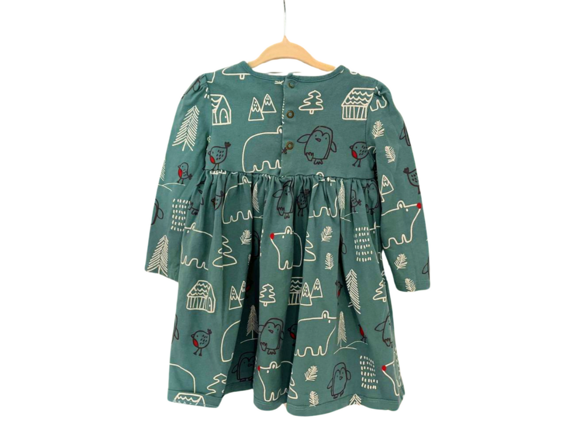 M&S Printed Christmas Dress