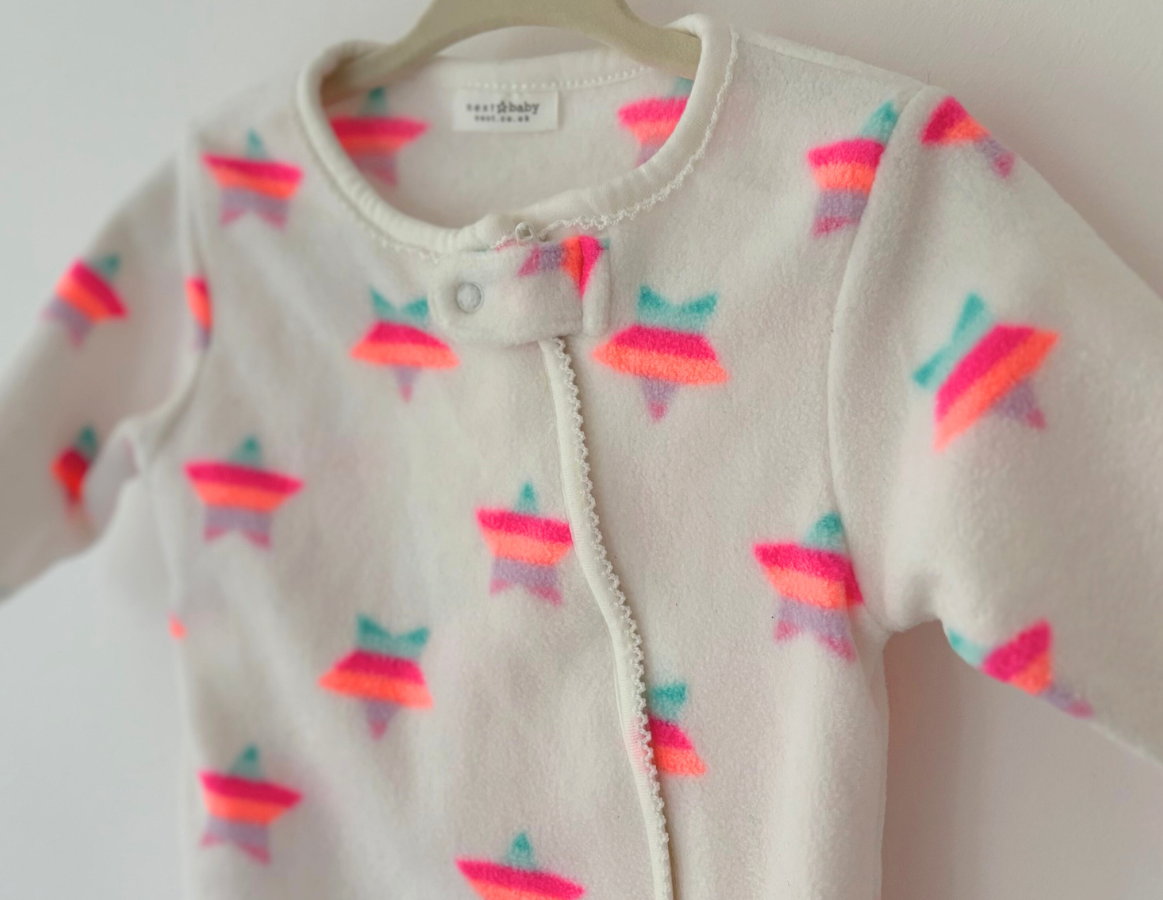 Next Fleece Neon Star Print Onesie