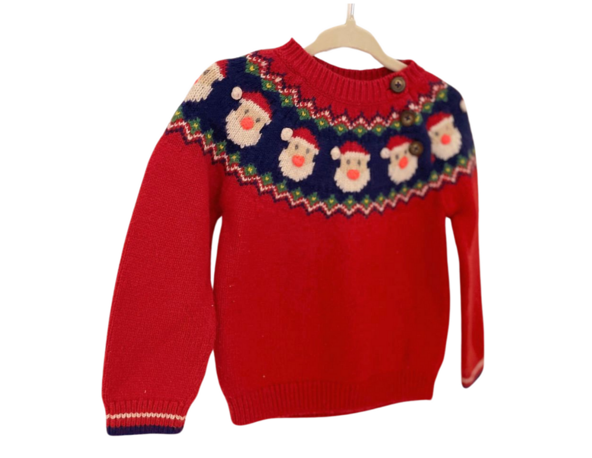 Mini Boden Father Christmas Fair Isle Jumper