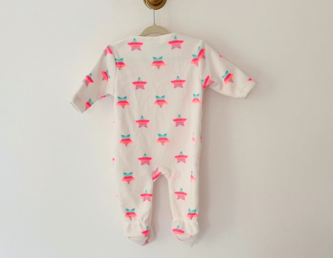 Next Fleece Neon Star Print Onesie