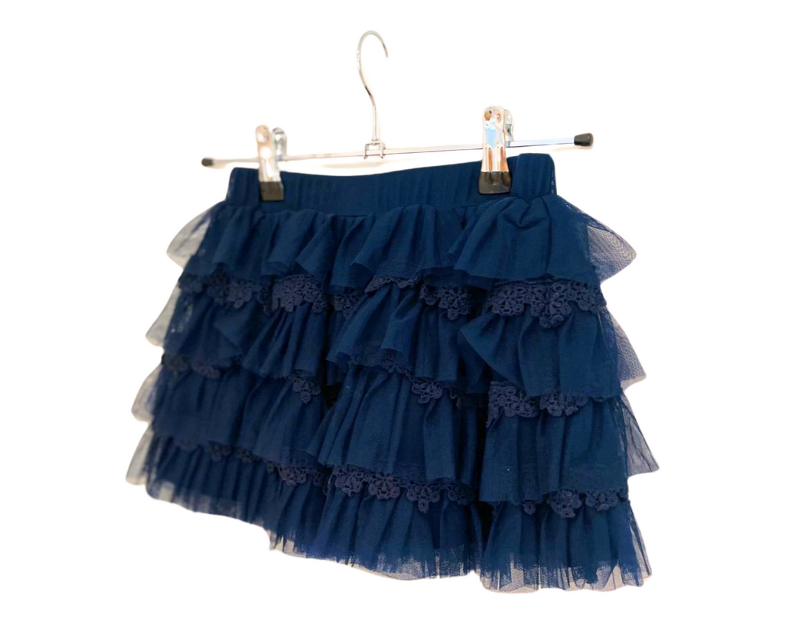 Mayoral Layered Tulle and Lace Skirt