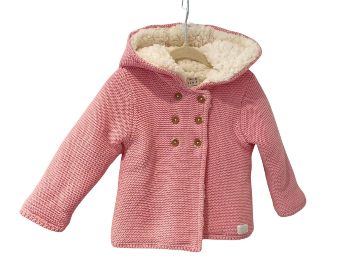 John Lewis Fleece Lined Knitted Jacket