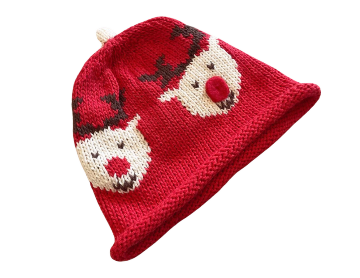 Merry Berries Knitted Reindeer Hat