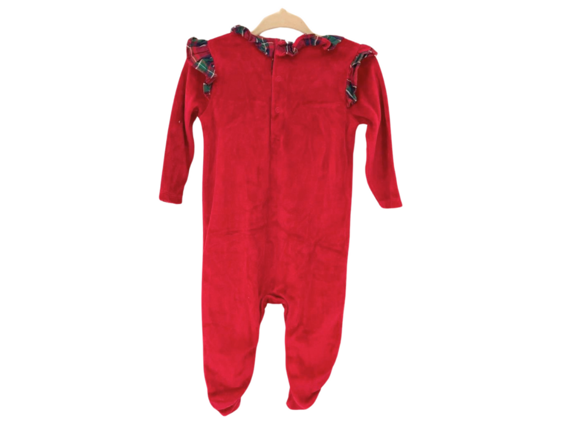 Next Velour & Tartan Baby Grow