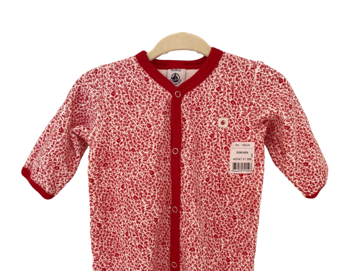 Petit Bateau Velour Baby Grow