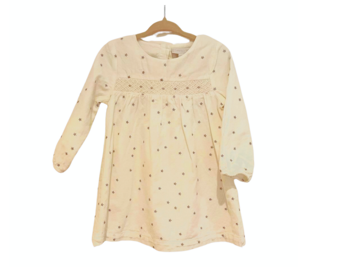 Little White Company Silver Star Smock Dress