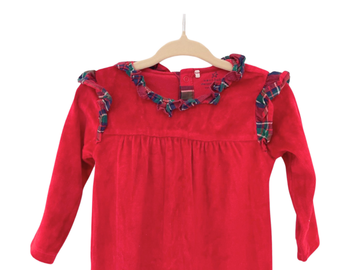 Next Velour & Tartan Baby Grow