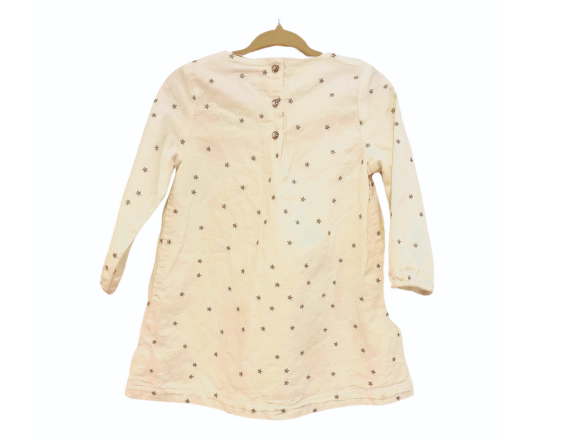 Little White Company Silver Star Smock Dress