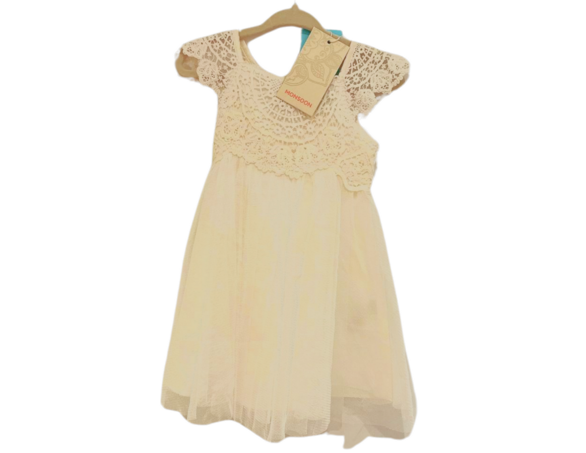 Monsoon Ivory Lace and Tulle Dress - BRAND NEW