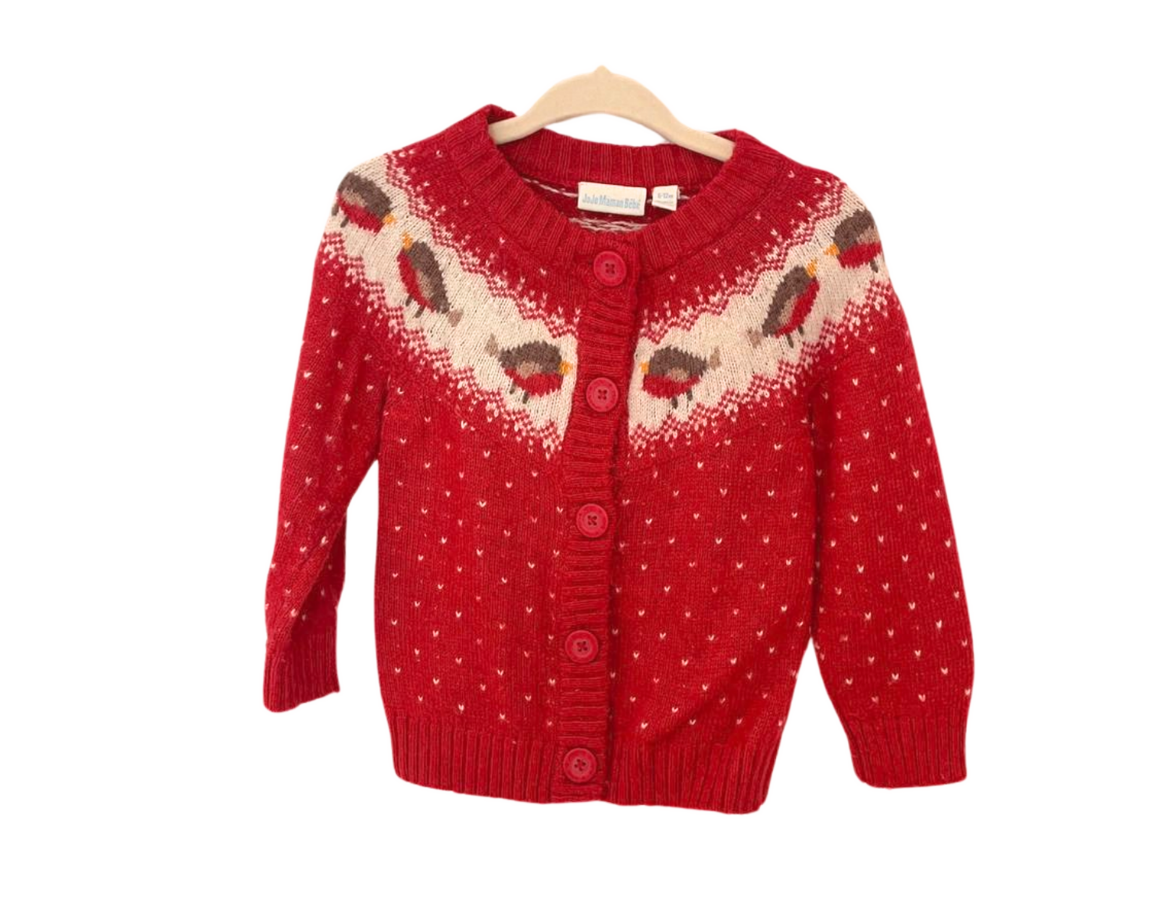 JoJo Maman Bebe Robin Pattern Cardigan