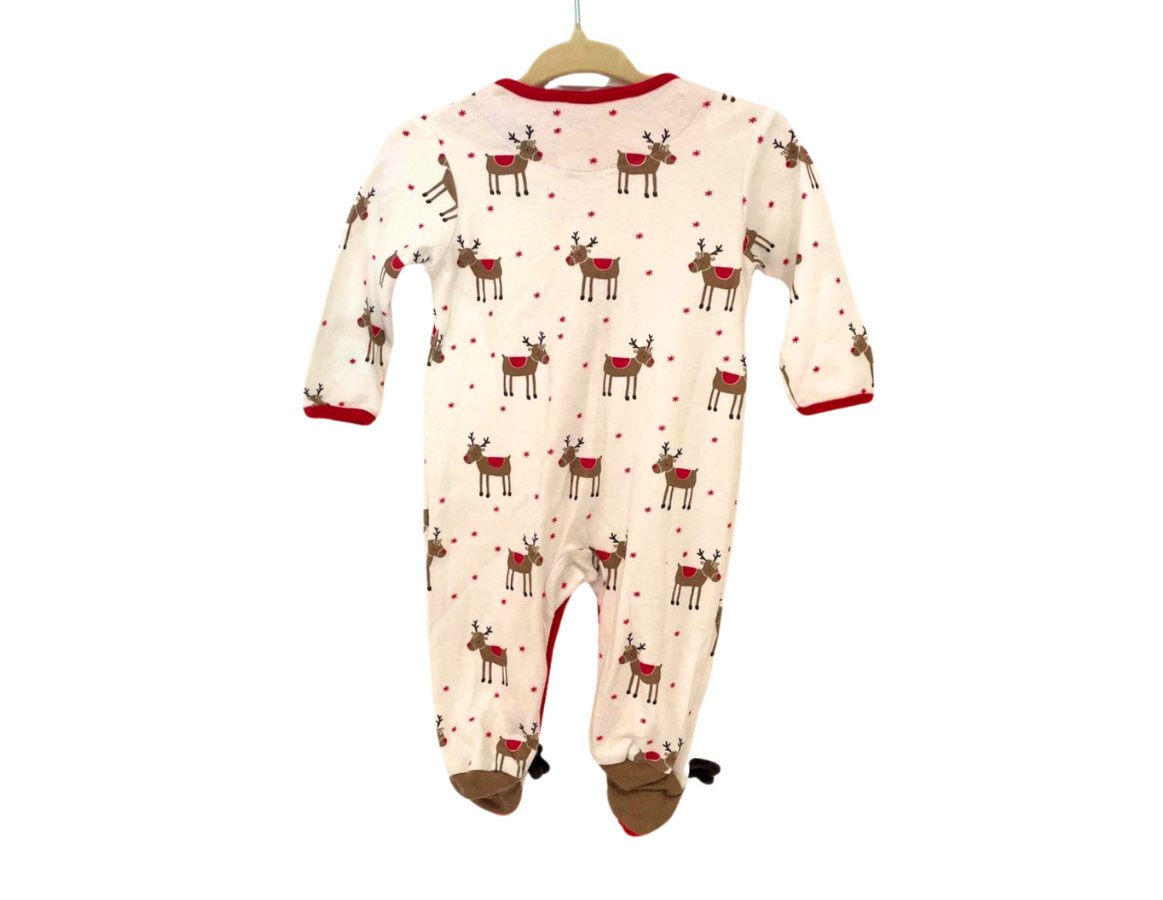 John Lewis Reindeer Baby Grow & Hat Set