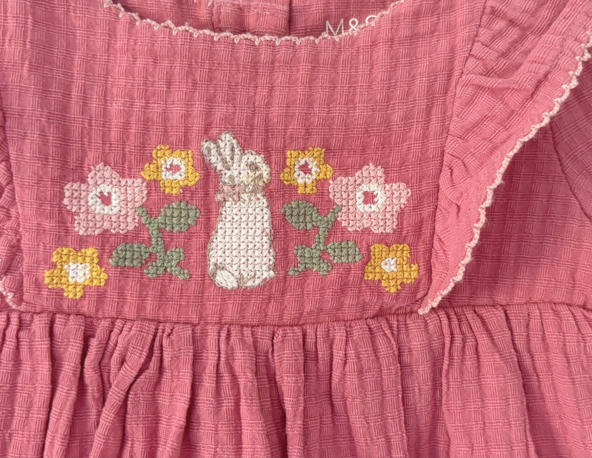 M&S Dusky Pink Rabbit Dress