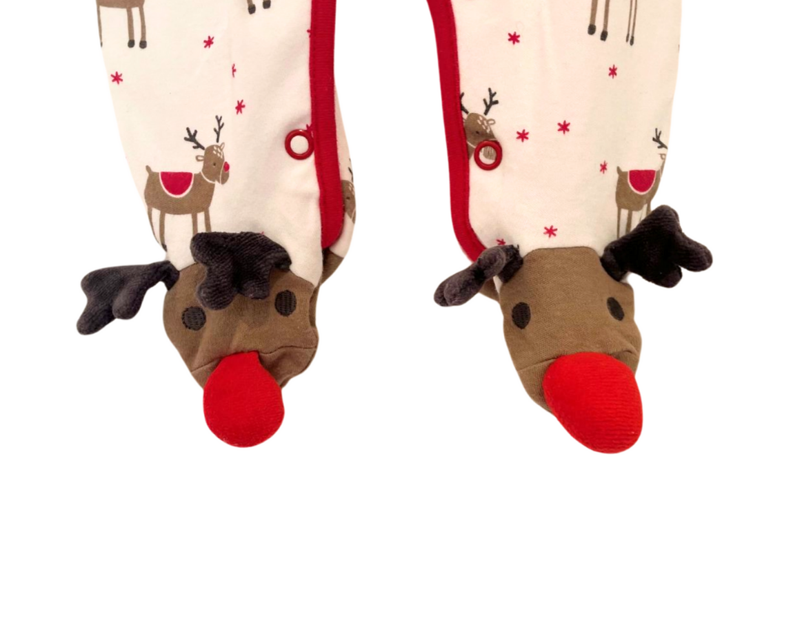 John Lewis Reindeer Baby Grow & Hat Set