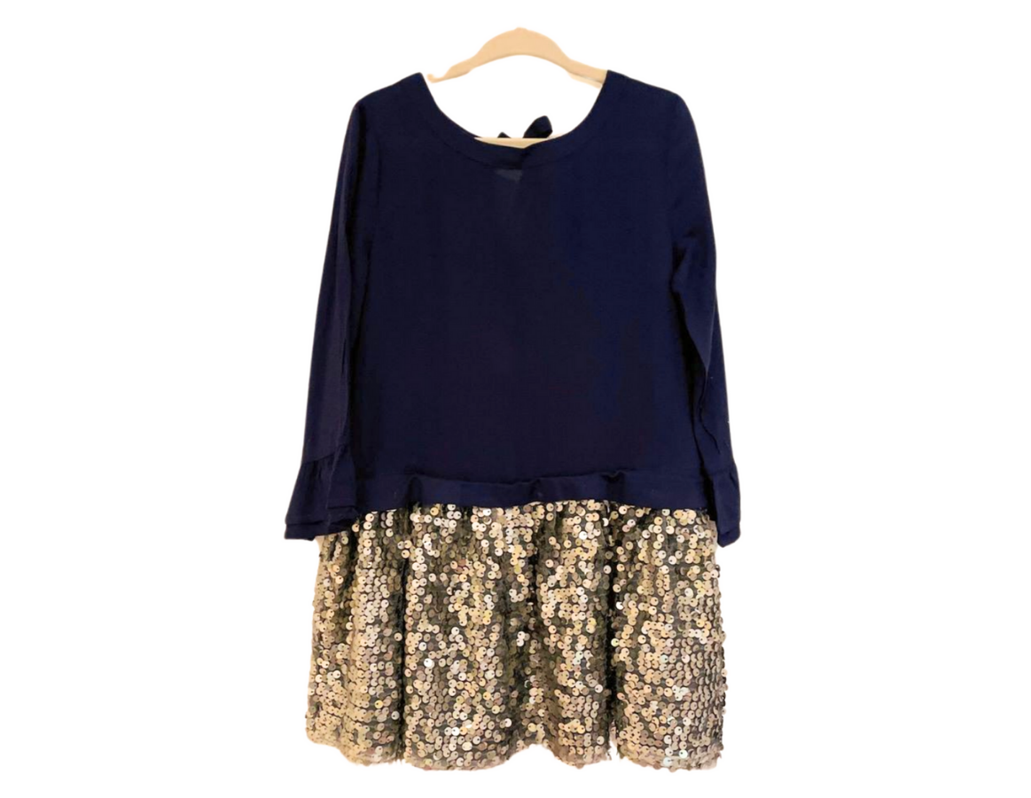 John Lewis Navy Blue and Sequin Party Dress