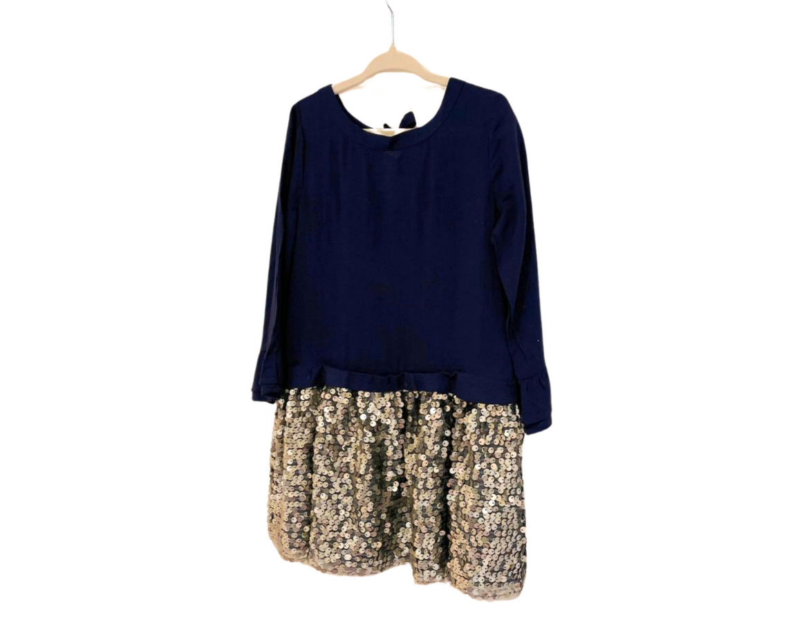 John Lewis Navy Blue and Sequin Party Dress