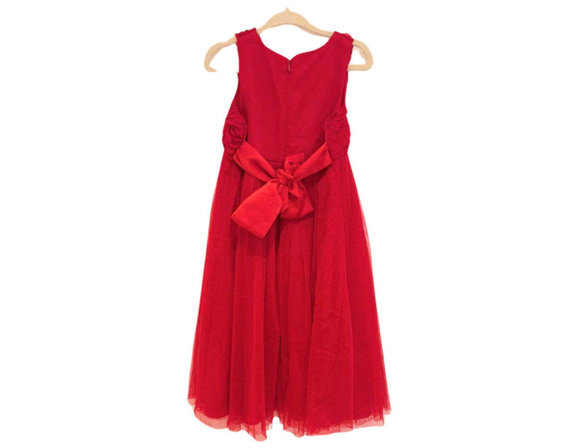 Monsoon Red Floral and Tulle Party Dress