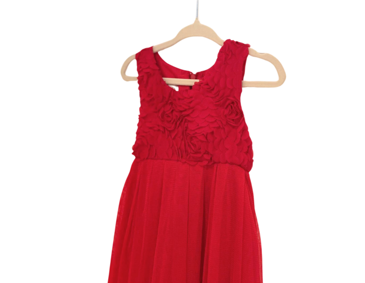 Monsoon Red Floral and Tulle Party Dress