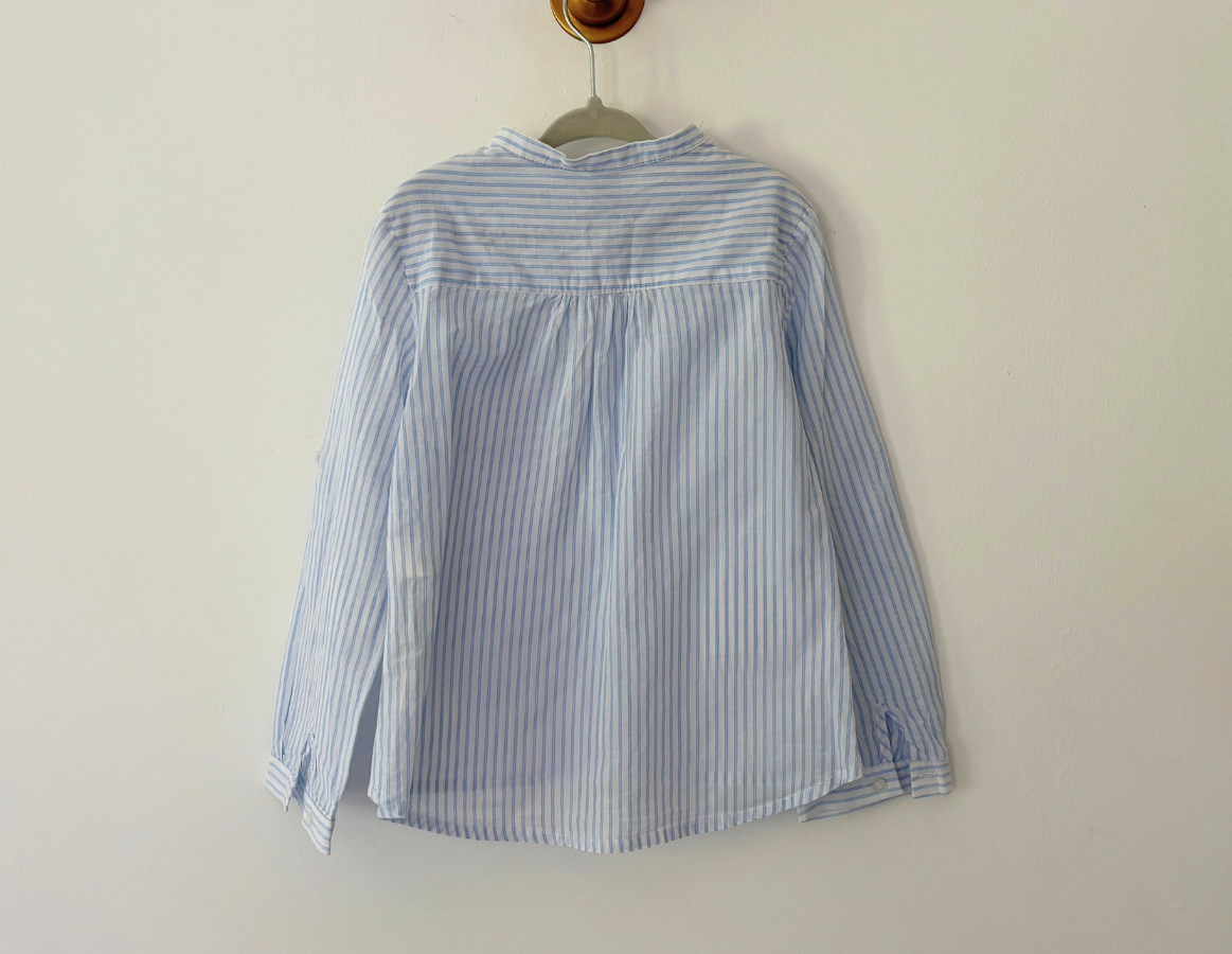 Zara Striped Collarless Shirt