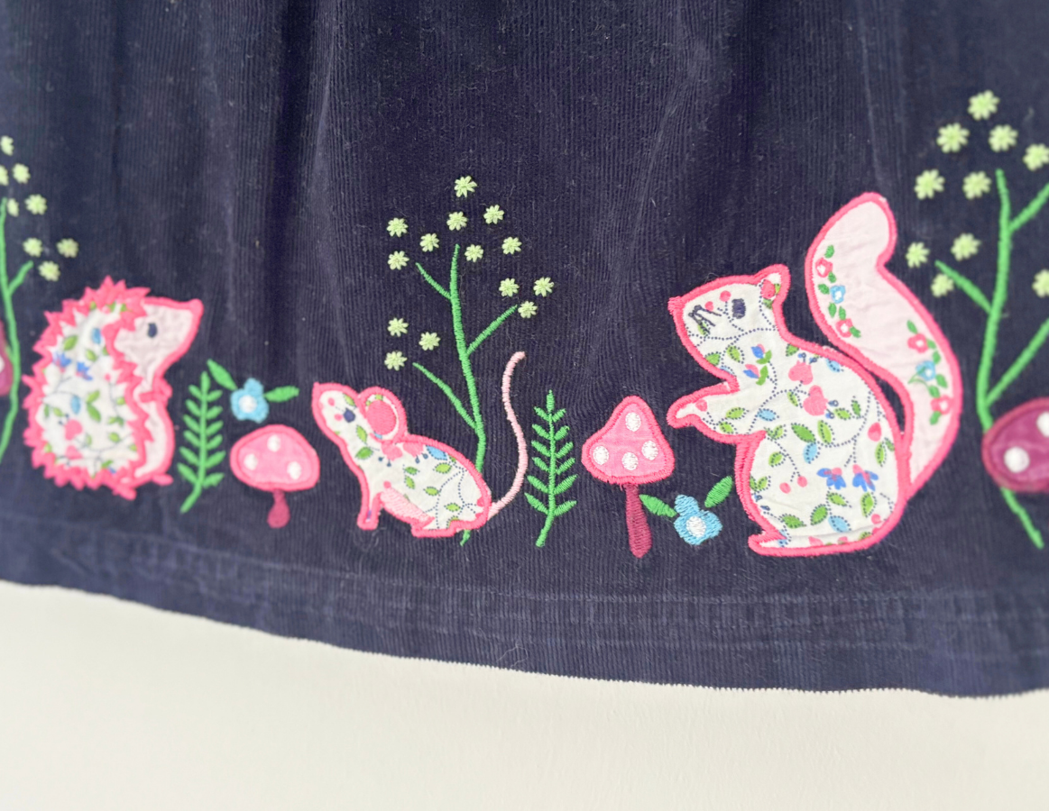 JoJo Maman Bebe Embroidered Corduroy Dress