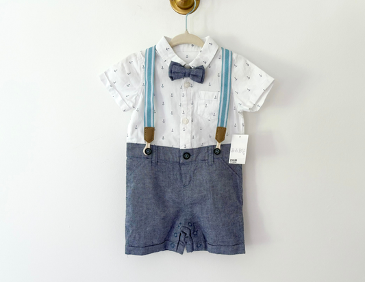 Matalan Shirt, Tie & Braces Onesie - BRAND NEW