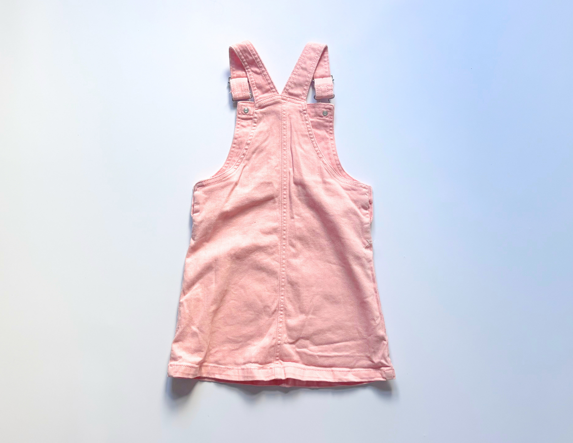Maine embroidered girls summer dungaree dress