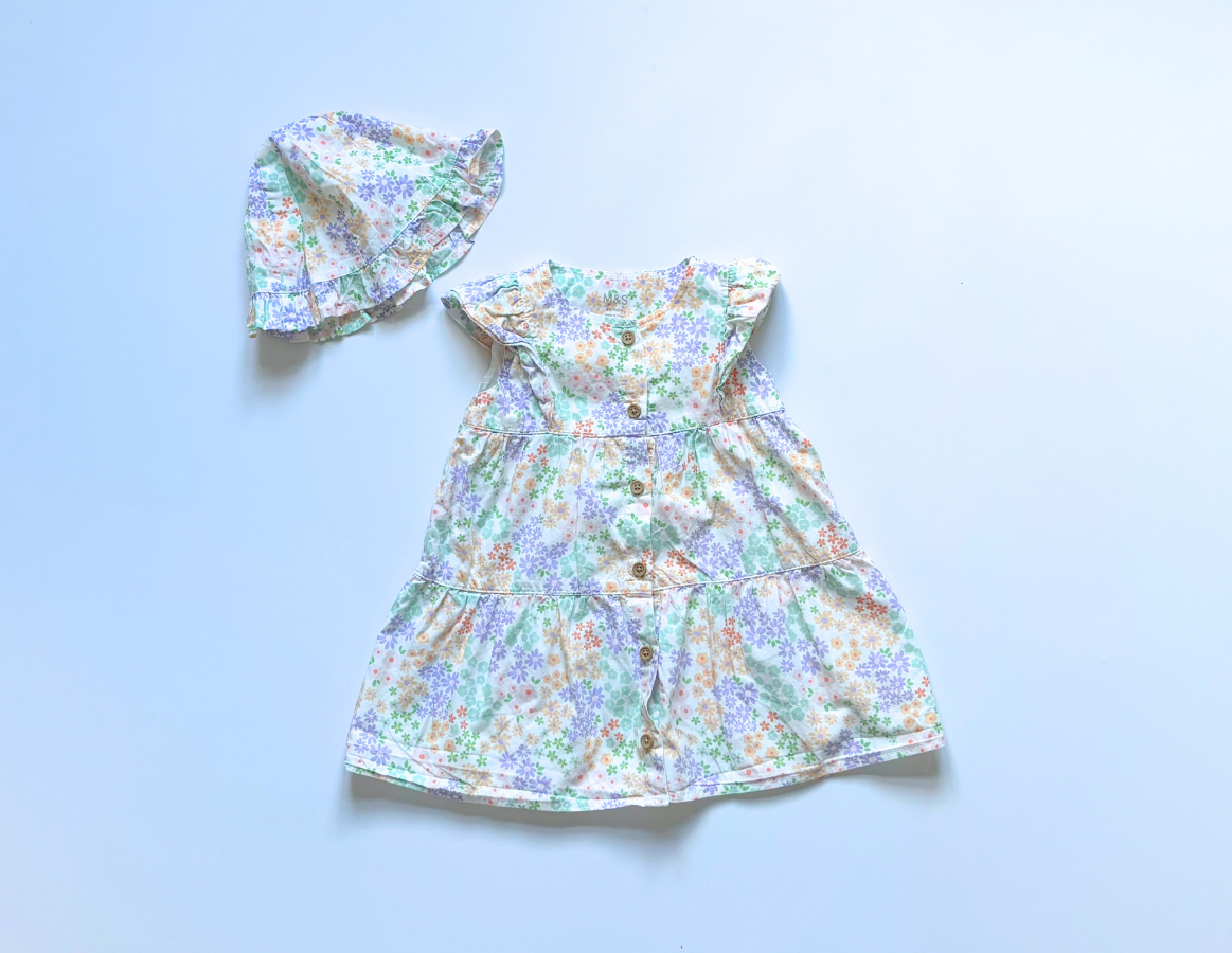 M&S floral summer dress & hat set