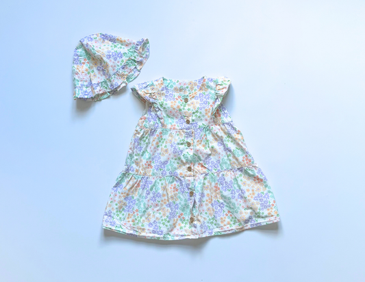 M&S floral summer dress & hat set