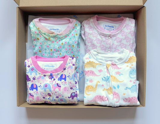 JoJo Maman Bebe Girls Spring Sleepsuit Selection 3-6m