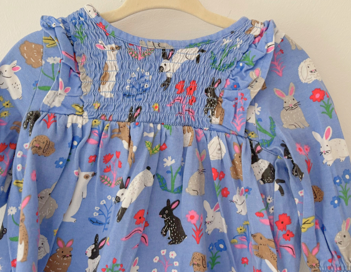 Mini Boden Spring Bunny Smock Dress