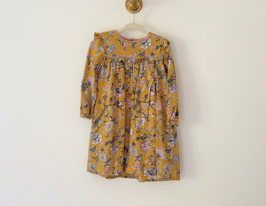 Monsoon Mustard Printed Dress