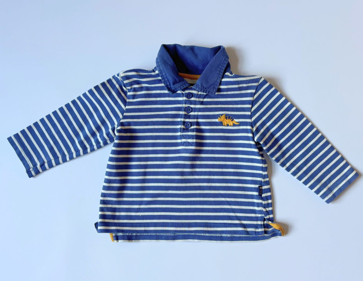 JoJo Maman Bebe Boys Collared T-Shirt Duo 6-12m