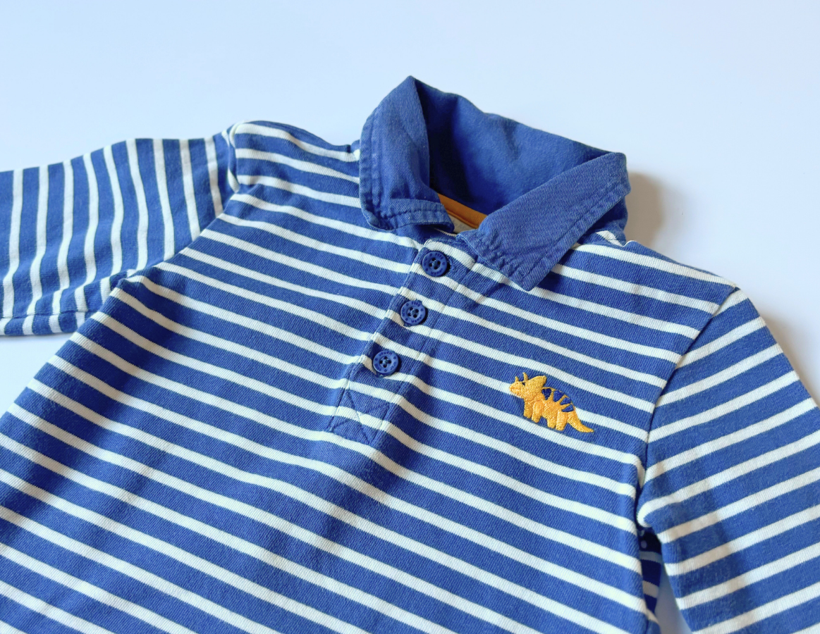 JoJo Maman Bebe Boys Collared T-Shirt Duo 6-12m