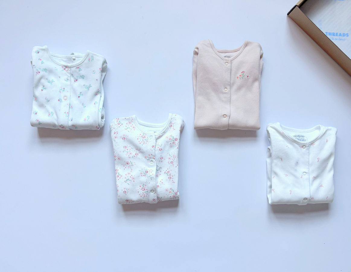 Spring Floral Girls Sleepsuit Selection 3-6m