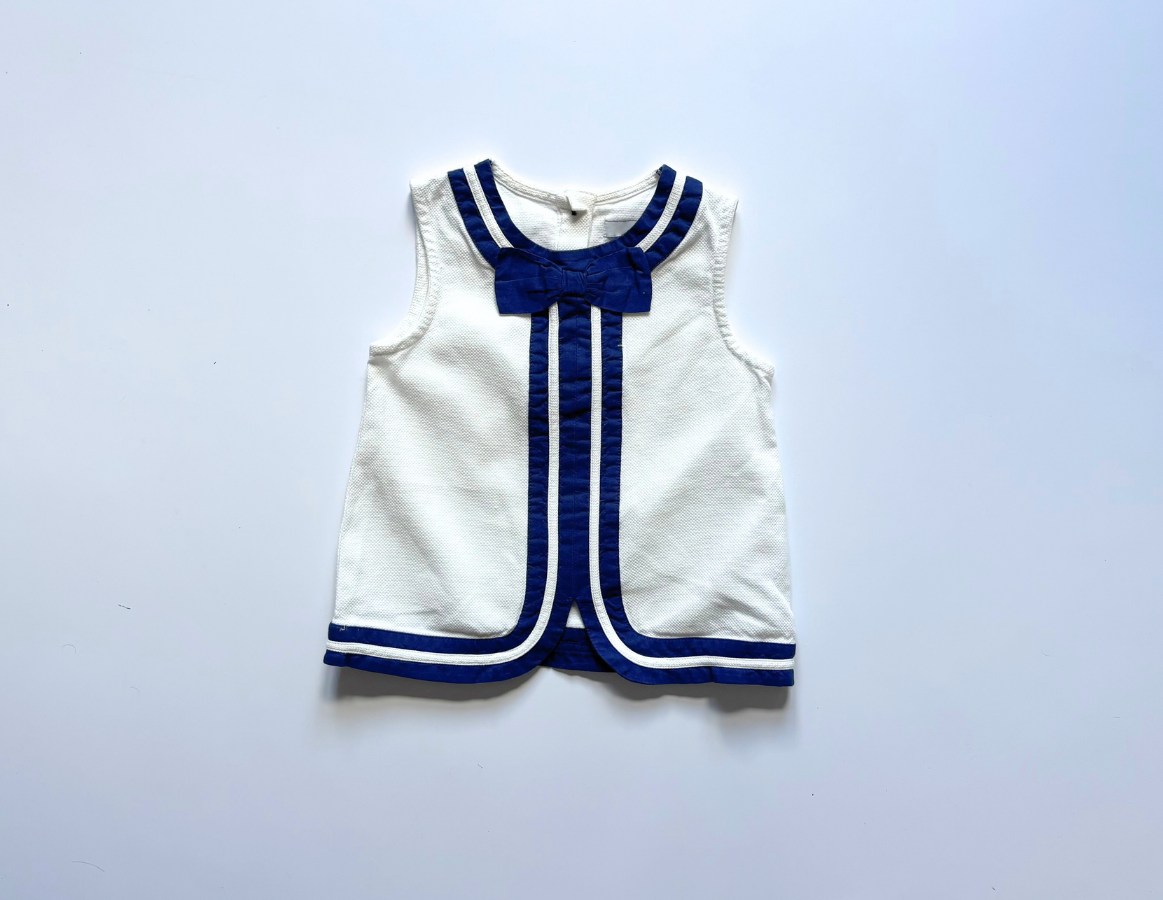 M&S white and navy vest