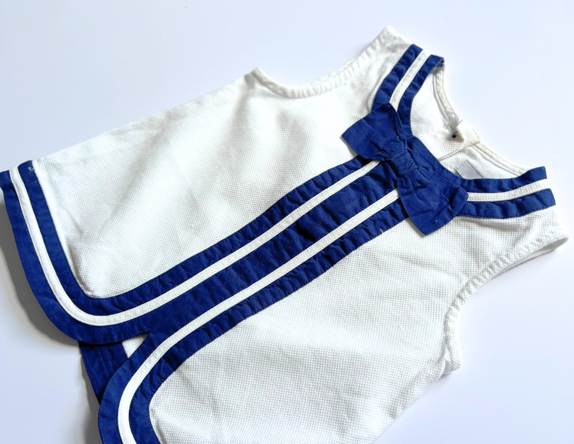 M&S white and navy vest
